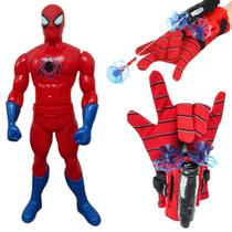 Boneco Aracmiano 42cm Super Herói Infantil + Luva Lança Dardos Com Ventosa Homem Aranha Art Brink - Super Toys