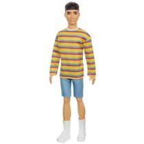 Boneco Articulado - Barbie - Fashionistas - Ken - Camiseta Listras - 32 cm - Mattel