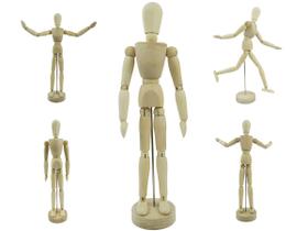Boneco Articulado Grande 30cm De Madeira Modelo Humano Desenhos Moda Arte - Negócio de Gênio