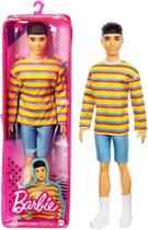 Boneco Articulado Ken Camiseta Listras - Barbie Fashionistas - 32 cm - Mattel