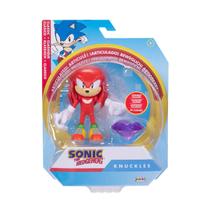 Boneco Articulado Knuckles de 9cm e Esmeralda do Caos -Sonic