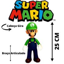 Boneco Articulado - Luigi 25cm - Super Mario