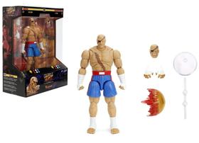 Boneco Articulado Sagat Deluxe Street Fighter II Ultra Com Acessórios Shorts Azul Player 1 Jada Toys - 35171 Boneco Articulado Sagat Deluxe Street Fighter II Ultra Com Acessórios Shorts Azul Player 1 Jada Toys - 35171