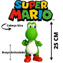 Boneco Articulado - Yoshi 25Cm - Super Mario