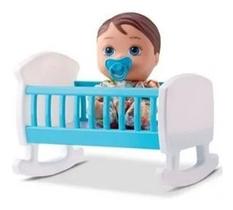 Boneco Baby Bebê Menino Little Dolls Com Bercinho Divertoys