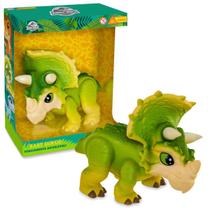 Boneco Baby Dino Dinossauro Triceratops Verde Jurassic World Presente Brinquedo Criança 1468