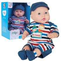 Boneco Bebê Miyo Menino Azul 47 cm Fofinho Cotiplas