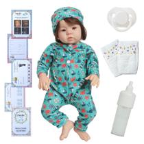 Boneco Bebê Reborn 48cm Fio a Fio Pode Dar Banho Acessórios Boneco Bebê Reborn 48cm Fio a Fio Pode Dar Banho Acessórios