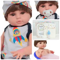Boneco Bebê Reborn Arthur Com Chupeta Kit 11 Itens Completo Boneco Bebê Reborn Arthur Com Chupeta Kit 11 Itens Completo