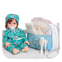 Boneco Bebê Reborn Fio a Fio Realista Corpo Silicone Bolsa
