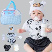 Boneco Bebê Reborn Menino Mary Realista Stitch Original Corpinho Em Silicone Com Bolsa Maternidade
