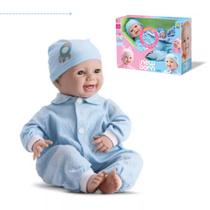 Boneco bebe reborn menino que fala faz sons de bebe boneca que fecha os olhos reborni bonequinha bb - Diver Toys