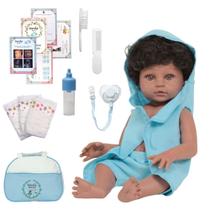 Boneco Bebê Reborn Negro Príncipe 46cm Com Vários Itens Boneco Bebê Reborn Negro Príncipe 46cm Com Vários Itens