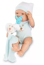 Boneco Bebezinho Real Newborn Menino Azul Menino - Roma Brinquedos