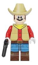 Boneco Bloco De Montar Minifigure Mario Cowboy Nintendo Game - Mega Block Toys