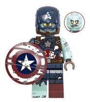 Boneco Bloco De Montar Zumbi Capitão América Edição Especial