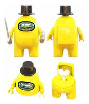 Boneco Blocos De Montar Among Of Us Skin Impostor Amarelo