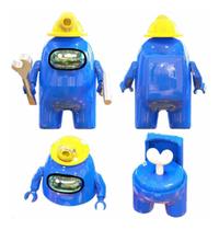 Boneco Blocos De Montar Among Of Us Skin Impostor Azul