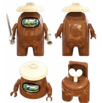 Boneco Blocos De Montar Among Of Us Skin Impostor Marrom