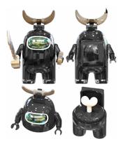 Boneco Blocos De Montar Among Of Us Skin Impostor Preto