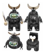 Boneco Blocos De Montar Among Of Us Skin Impostor Preto
