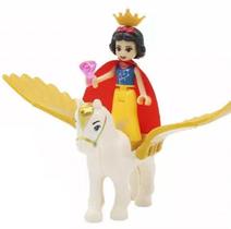 Boneco Blocos De Montar Branca De Neve Cavalo Alado Boneco Blocos De Montar Branca De Neve Cavalo Alado