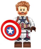 Boneco Blocos De Montar Capitão América White Suit