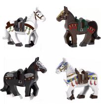 Boneco Blocos De Montar Coleção Cavalos Medieval Guerreiros