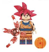 Boneco Blocos De Montar Dragon Ball Son Goku Red Hair