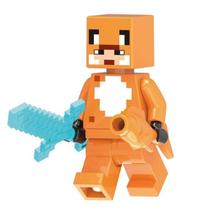 Boneco Blocos De Montar Fox Minecraft