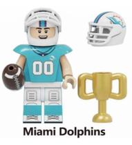 Boneco Blocos De Montar Futebol Americano Miami Dolphins