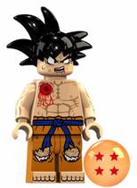 Boneco Blocos De Montar Goku Damaged Dragon Ball - Mega Block Toys