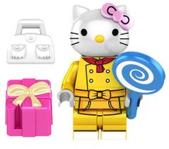 Boneco Blocos De Montar Hello Kittty Lolly Pop Blue