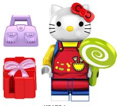 Boneco Blocos De Montar Hello Kittty Lolly Pop Green
