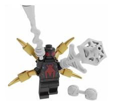 Boneco Blocos De Montar Homem Aranha Traje Preto De Batalha