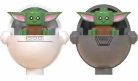 Boneco Blocos De Montar Kit Baby Yoda Aeroba Mandalorian - Mega Block Toys