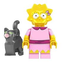 Boneco Blocos De Montar Lisa Simpson Gatinho