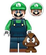 Boneco Blocos De Montar Luigi Mario Bros