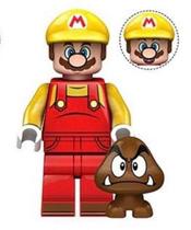 Boneco Blocos De Montar Mario Bros Chapéu Amarelo