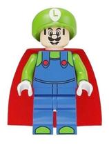 Boneco Blocos De Montar Minifigure Luigi Nintendo Game Mario