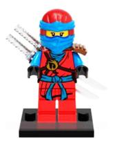 Boneco Blocos De Montar Nya Ninja Go Ninjago Blue Com Espada