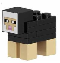 Boneco Blocos De Montar Ovelha Colorida Preta Minecraft - Mega Block Toys