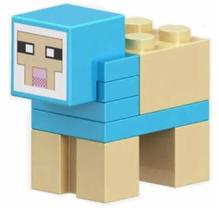 Boneco Blocos De Montar Ovelha Colorida ul Minecraft