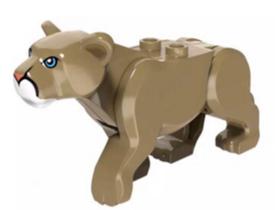 Boneco Blocos De Montar Puma Animal Floresta