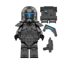Boneco Blocos De Montar Star Wars Clone Commando 2 Black