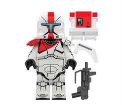 Boneco Blocos De Montar Star Wars Clone Commando 4 Red