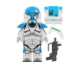 Boneco Blocos De Montar Star Wars Clone Commando 5 Blue