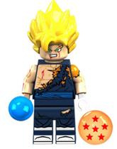 Boneco Blocos De Montar Vegeto Battle Scared Dragon Ball - Mega Block Toys