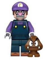 Boneco Blocos De Montar Waluigi Mario Bros