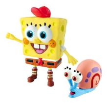 Boneco bob esponja e gary de vinil macio coleção lançamento